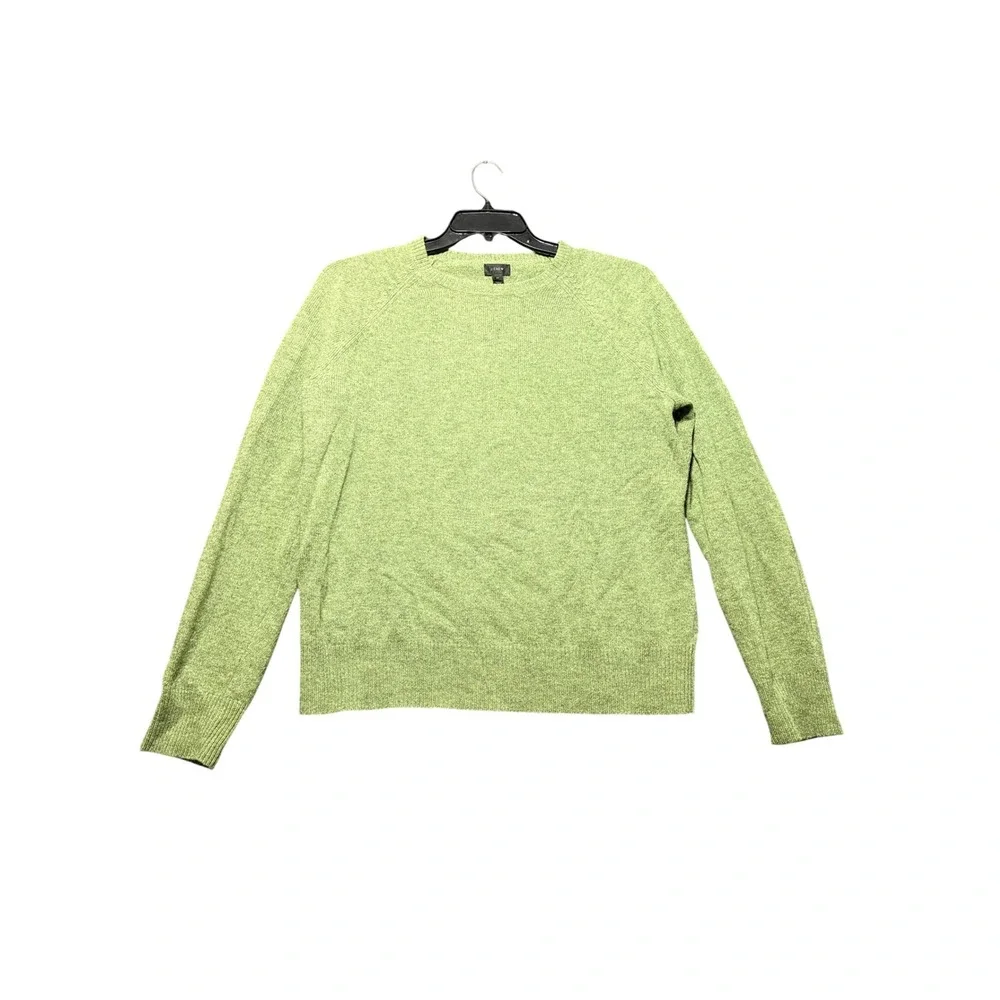 J.Crew‎ Crewneck Sweater Mens Medium Green Excellent Lambswool Raglan 15676